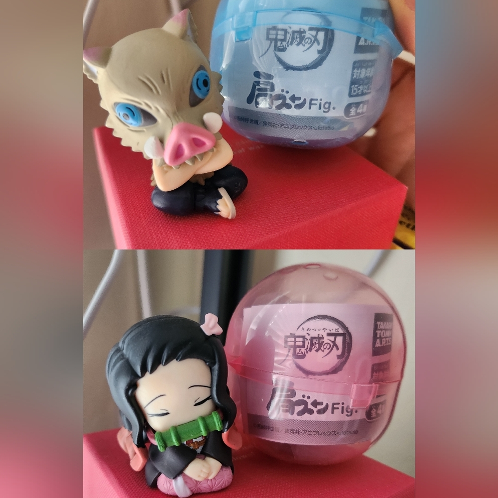 Demon Slayer Lata Zun Authentic Figure w/Capsule from Japan - Inosuke & Nazuko